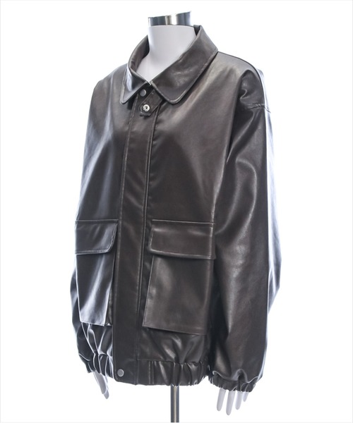 clear（クリア）の「アンティークレザーロング丈ブルゾン[ヴィンテージ フェイクレザー 華奢見え] ≪2025SS新作≫（その他アウター・レディース・ブラック/ブラウン/ライトベージュ・F）」の10枚目の写真