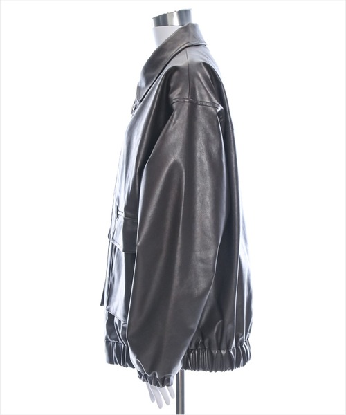 clear（クリア）の「アンティークレザーロング丈ブルゾン[ヴィンテージ フェイクレザー 華奢見え] ≪2025SS新作≫（その他アウター・レディース・ブラック/ブラウン/ライトベージュ・F）」の11枚目の写真