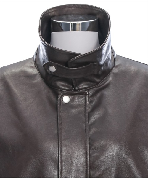 clear（クリア）の「アンティークレザーロング丈ブルゾン[ヴィンテージ フェイクレザー 華奢見え] ≪2025SS新作≫（その他アウター・レディース・ブラック/ブラウン/ライトベージュ・F）」の15枚目の写真