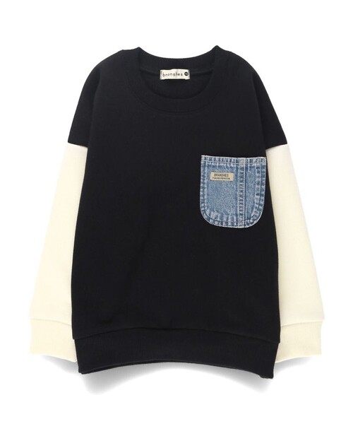 BRANSHES(ブランシェス)の「【あったか/デニムポケット付き】裏起毛トレーナー(スウェット・キッズ・レッド/カラフル/アイボリー/その他・90/80/120/130/150/160/140/110/100)」の4枚目の写真