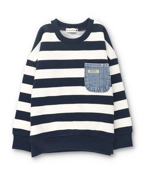 BRANSHES(ブランシェス)の「【あったか/デニムポケット付き】裏起毛トレーナー(スウェット・キッズ・レッド/カラフル/アイボリー/その他・90/80/120/130/150/160/140/110/100)」の3枚目の写真