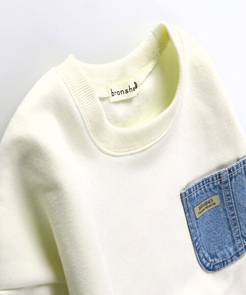 BRANSHES(ブランシェス)の「【あったか/デニムポケット付き】裏起毛トレーナー(スウェット・キッズ・レッド/カラフル/アイボリー/その他・90/80/120/130/150/160/140/110/100)」の5枚目の写真