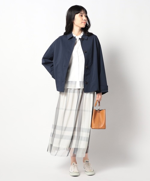 Grand PARK（グランドパーク）の「チュールチェックプリントスカート（スカート・レディース・ブラック/アイボリー/ネイビー/カーキ/グレー/ラベンダー・FREE）」の8枚目の写真