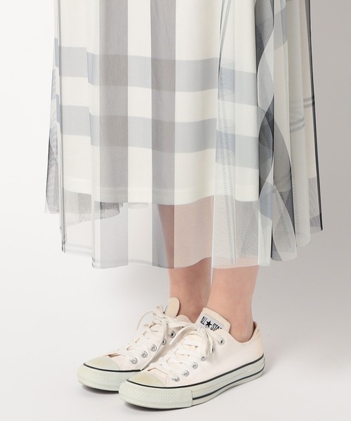 Grand PARK（グランドパーク）の「チュールチェックプリントスカート（スカート・レディース・ブラック/アイボリー/ネイビー/カーキ/グレー/ラベンダー・FREE）」の17枚目の写真