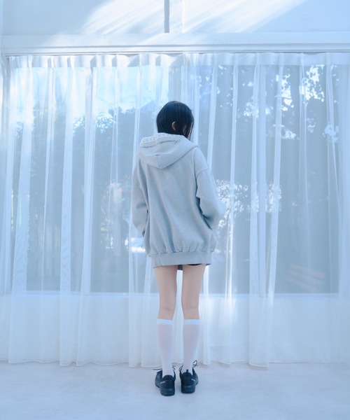 Compact lace zip hoodie / レース付きコンパクトジップ