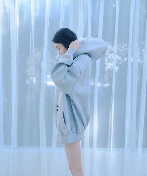 Smyeon（スミョン）の「Oversize lace zip hoodie /レース付き