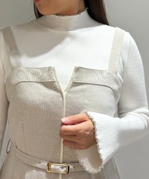 Apuweiser-riche ベルト付パイピングジャンスカ Apuweiser-riche（アプワイザーリッシェ）の「ベルト付