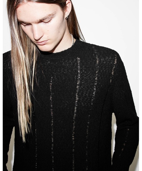ALLSAINTS(オールセインツ)の「HADES LADDERED CREW NECK JUMPER | HADES ラダー クルー ネック ニット・セーター(ニット/セーター・メンズ・ブラック・M/S/XS/L)」の2枚目の写真