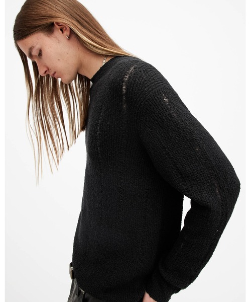 ALLSAINTS(オールセインツ)の「HADES LADDERED CREW NECK JUMPER | HADES ラダー クルー ネック ニット・セーター(ニット/セーター・メンズ・ブラック・M/S/XS/L)」の4枚目の写真