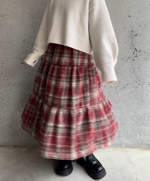 merrylatte（メリーラテ）の「チェックティアードスカート（スカート・レディース・レッド・SMALL/MEDIUM/LARGE）」の2枚目の写真