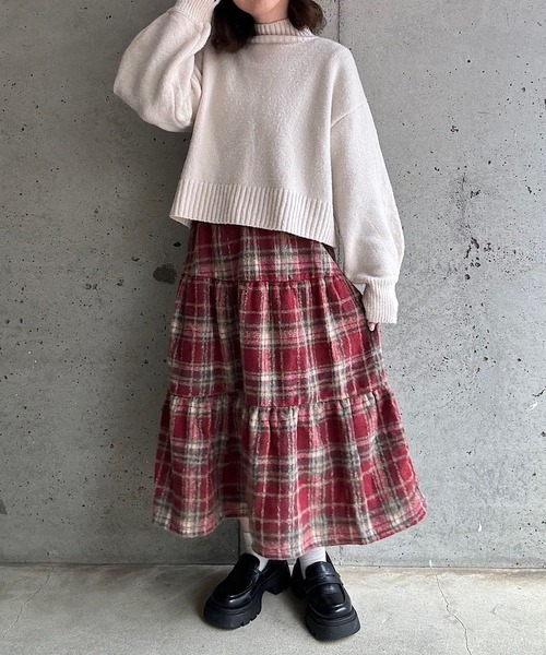 merrylatte（メリーラテ）の「チェックティアードスカート（スカート・レディース・レッド・SMALL/MEDIUM/LARGE）」の3枚目の写真