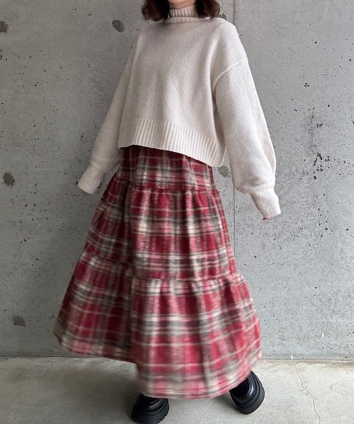 merrylatte（メリーラテ）の「チェックティアードスカート（スカート・レディース・レッド・SMALL/MEDIUM/LARGE）」の5枚目の写真