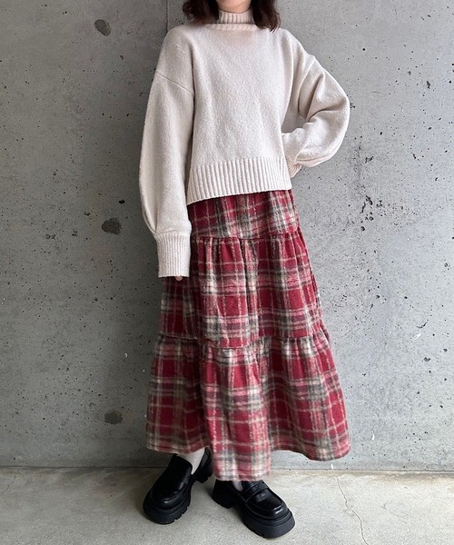 merrylatte（メリーラテ）の「チェックティアードスカート（スカート・レディース・レッド・SMALL/MEDIUM/LARGE）」の8枚目の写真