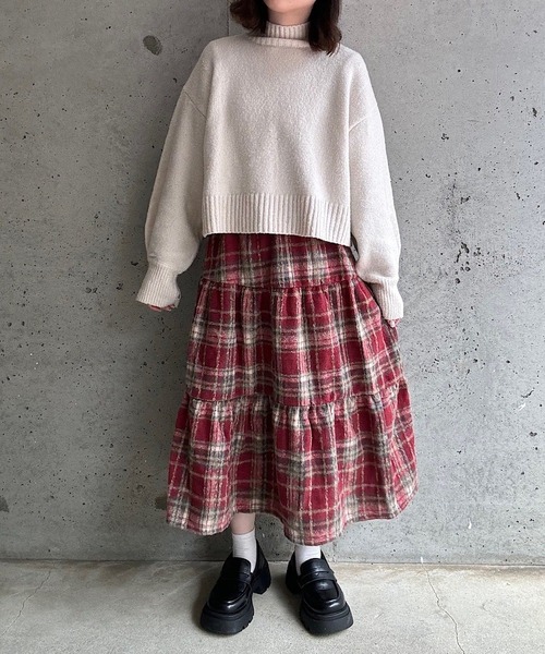 merrylatte（メリーラテ）の「チェックティアードスカート（スカート・レディース・レッド・SMALL/MEDIUM/LARGE）」の10枚目の写真