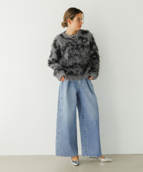 BAYFLOW（ベイフロー）の「ジャガードロングヘアーニットプルオーバー（ニット/セーター・レディース・アイボリー/ブラウン/グレー・FREE）」の16枚目の写真