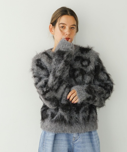 BAYFLOW（ベイフロー）の「ジャガードロングヘアーニットプルオーバー（ニット/セーター・レディース・アイボリー/ブラウン/グレー・FREE）」の18枚目の写真