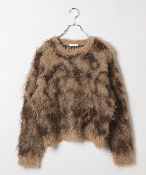 BAYFLOW（ベイフロー）の「ジャガードロングヘアーニットプルオーバー（ニット/セーター・レディース・アイボリー/ブラウン/グレー・FREE）」の8枚目の写真