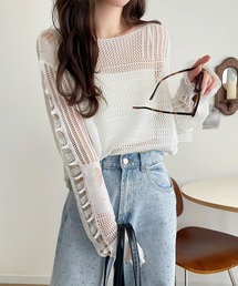 週末値下げ☆シンプルボートネック長袖ニット ホワイト SHIPS any:〈手洗い可能〉シーム ボートネック ニット プル