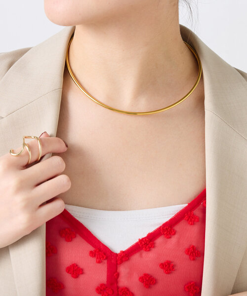 PAPILLONNER(パピヨネ)の「ステンレスメタルチョーカー(ネックレス・レディース・ゴールド/シルバー・FREE)」の6枚目の写真