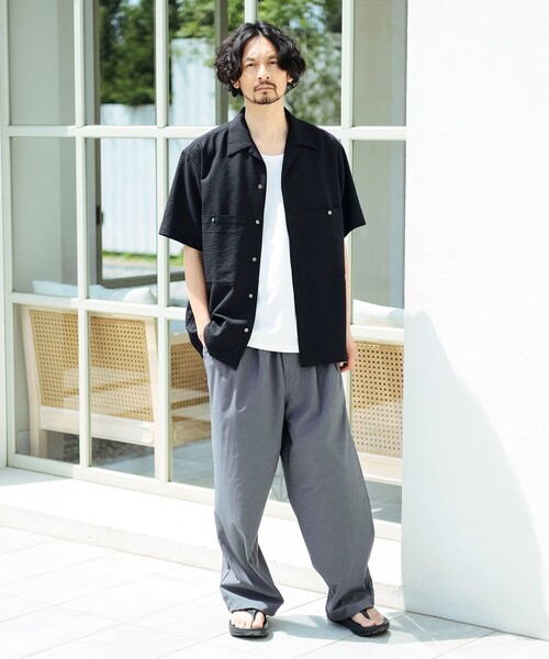 HELLY HANSEN（ヘリーハンセン）の「【別注】HELLY HANSEN / マリンリゾート ショートスリーブ シャツ（シャツ/ブラウス・メンズ・ブラック・XL/L/M/S）」の2枚目の写真