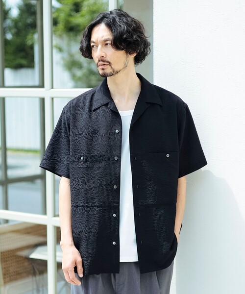 HELLY HANSEN（ヘリーハンセン）の「【別注】HELLY HANSEN / マリンリゾート ショートスリーブ シャツ（シャツ/ブラウス・メンズ・ブラック・XL/L/M/S）」の4枚目の写真