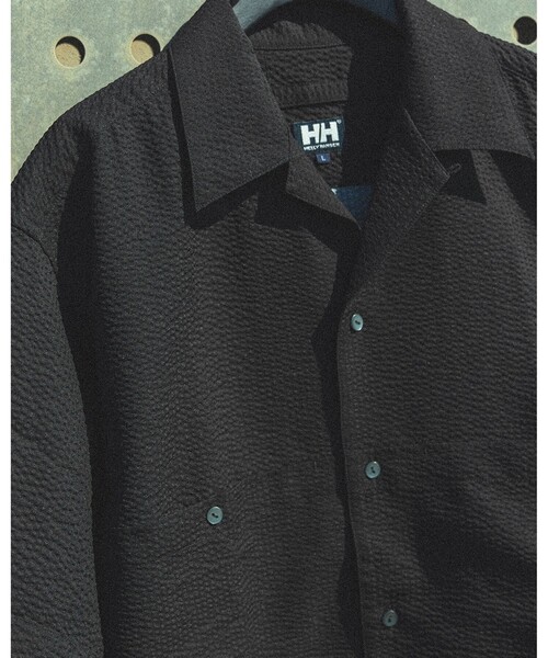 HELLY HANSEN◆半袖ブラウス/M/ポリエステル/ブルー/総柄/HW41842// HELLY HANSEN □522533 ヘリーハンセン ○半袖シャツ 開襟シャツ