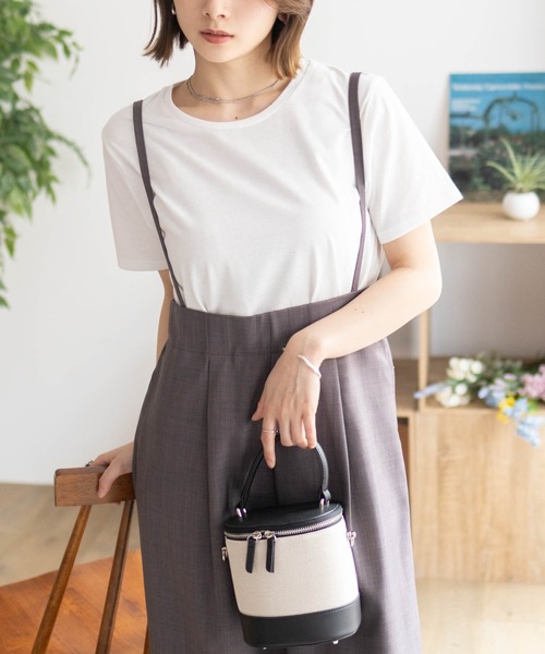 NAVY(ネイビー)の「nAvy 杢麻ライクサロペットアンサンブル(サロペット/オーバーオール・レディース・ブラック/ダークグレー/ブルー系・M/L)」の5枚目の写真