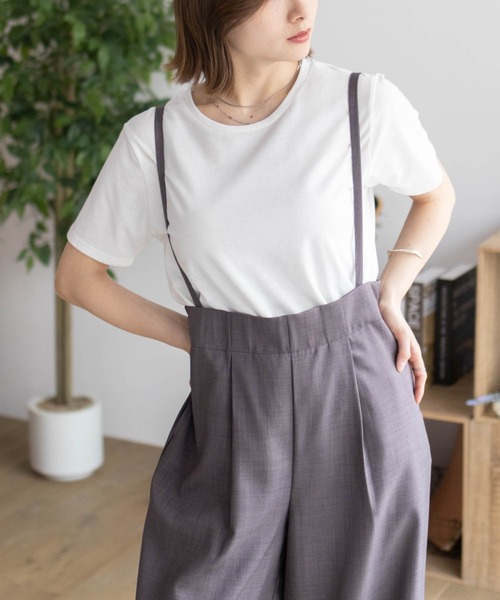 NAVY(ネイビー)の「nAvy 杢麻ライクサロペットアンサンブル(サロペット/オーバーオール・レディース・ブラック/ダークグレー/ブルー系・M/L)」の6枚目の写真