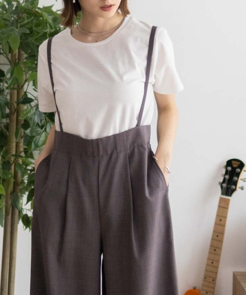 NAVY(ネイビー)の「nAvy 杢麻ライクサロペットアンサンブル(サロペット/オーバーオール・レディース・ブラック/ダークグレー/ブルー系・M/L)」の8枚目の写真