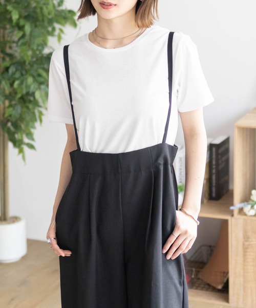 NAVY(ネイビー)の「nAvy 杢麻ライクサロペットアンサンブル(サロペット/オーバーオール・レディース・ブラック/ダークグレー/ブルー系・M/L)」の12枚目の写真