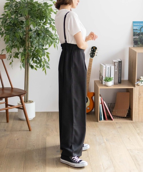 NAVY(ネイビー)の「nAvy 杢麻ライクサロペットアンサンブル(サロペット/オーバーオール・レディース・ブラック/ダークグレー/ブルー系・M/L)」の14枚目の写真