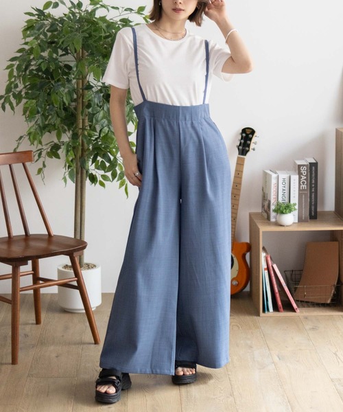 NAVY(ネイビー)の「nAvy 杢麻ライクサロペットアンサンブル(サロペット/オーバーオール・レディース・ブラック/ダークグレー/ブルー系・M/L)」の17枚目の写真