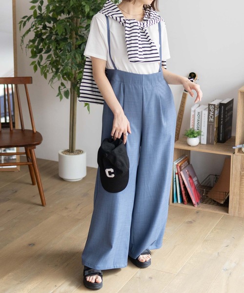 NAVY(ネイビー)の「nAvy 杢麻ライクサロペットアンサンブル(サロペット/オーバーオール・レディース・ブラック/ダークグレー/ブルー系・M/L)」の19枚目の写真