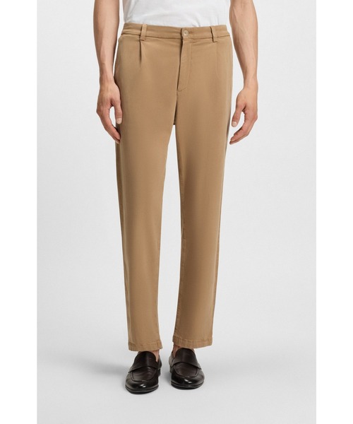 BOSS(ボス)の「テーパードフィットパンツ ストレッチツイル(その他パンツ・メンズ・ライトブラウン/ダークブルー/ブラック・35/40/30/31/32/34/36/38/33/35/34/36/32/34/32/30/32/32/32/38/32)」の1枚目の写真