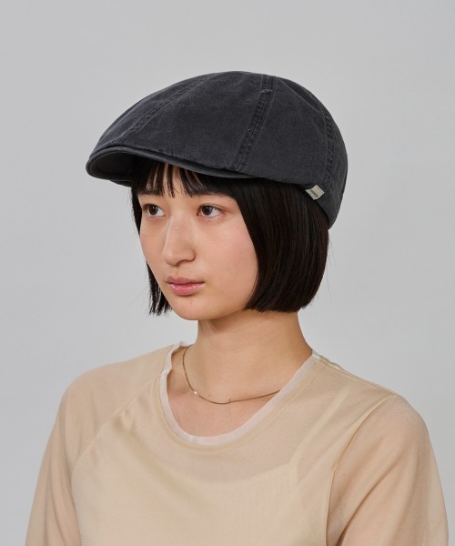OVERRIDE（オーバーライド）の「OVERRIDE  OGC WASH DAMAGE HUNTING SG / オーバーライド（ハンチング/ベレー帽・レディース・ライトブルー/ブラック/ライトベージュ・58cm）」の4枚目の写真
