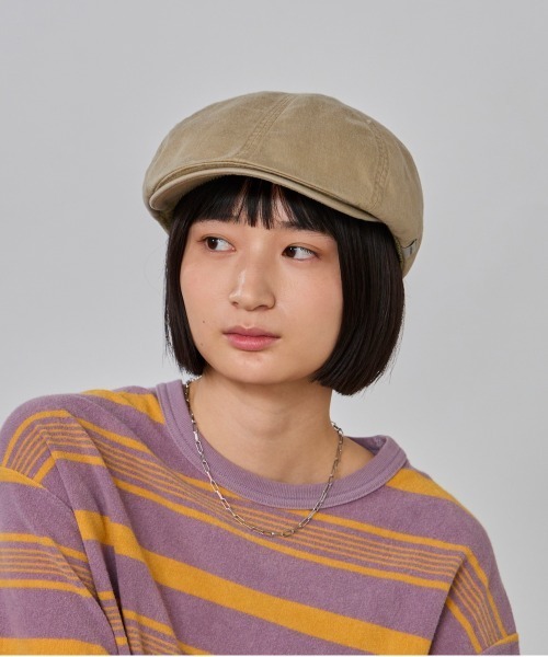OVERRIDE（オーバーライド）の「OVERRIDE  OGC WASH DAMAGE HUNTING SG / オーバーライド（ハンチング/ベレー帽・レディース・ライトブルー/ブラック/ライトベージュ・58cm）」の16枚目の写真