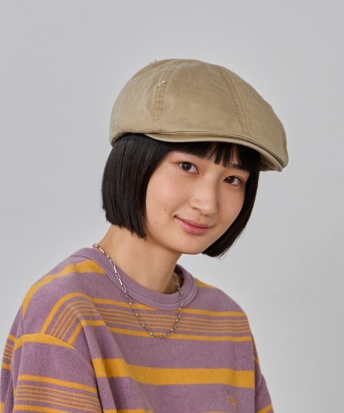 OVERRIDE（オーバーライド）の「OVERRIDE  OGC WASH DAMAGE HUNTING SG / オーバーライド（ハンチング/ベレー帽・レディース・ライトブルー/ブラック/ライトベージュ・58cm）」の14枚目の写真