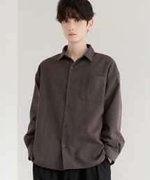 ETELIO | ネップツイード / 総柄ジャガード ワイドドレープシャツ(シャツ/ブラウス)