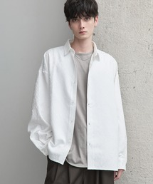 ETELIO | ネップツイード / 総柄ジャガード ワイドドレープシャツ(シャツ/ブラウス)