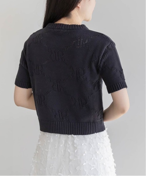 RANDA（ランダ）の「モノグラムニットトップス（ニット/セーター・レディース・アイボリー/ネイビー/グレー・FREE）」の10枚目の写真