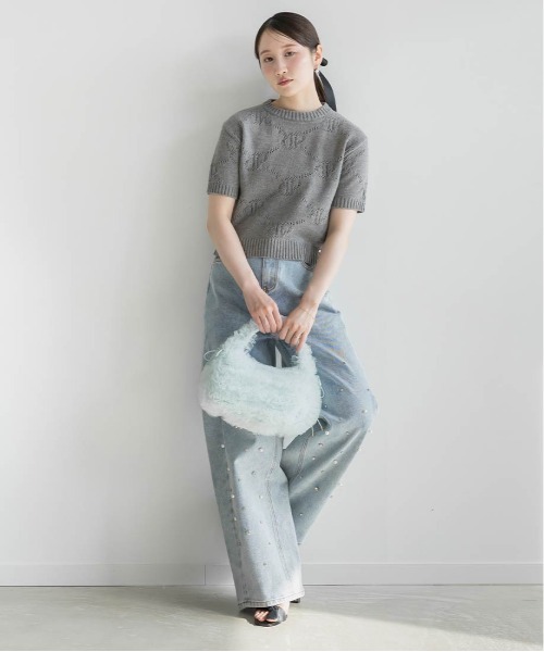 RANDA（ランダ）の「モノグラムニットトップス（ニット/セーター・レディース・アイボリー/ネイビー/グレー・FREE）」の14枚目の写真