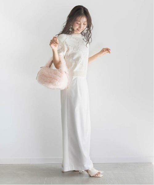 RANDA（ランダ）の「モノグラムニットトップス（ニット/セーター・レディース・アイボリー/ネイビー/グレー・FREE）」の17枚目の写真