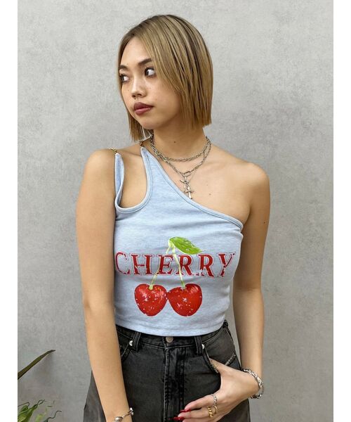 EVRIS（エヴリス）の「ダブルチェーンワンショルトップス（キャミソール・レディース・ブラック/ブルー/グレー・FREE）」の8枚目の写真