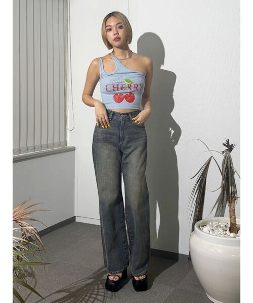 EVRIS（エヴリス）の「ダブルチェーンワンショルトップス（キャミソール・レディース・ブラック/ブルー/グレー・FREE）」の13枚目の写真