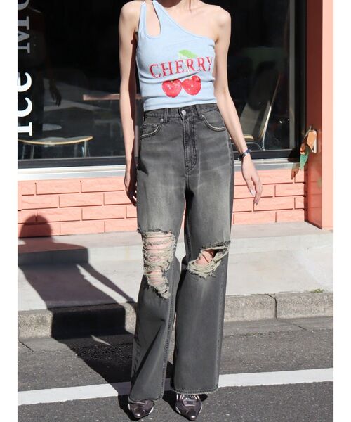 EVRIS（エヴリス）の「ダブルチェーンワンショルトップス（キャミソール・レディース・ブラック/ブルー/グレー・FREE）」の16枚目の写真