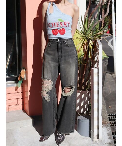 EVRIS（エヴリス）の「ダブルチェーンワンショルトップス（キャミソール・レディース・ブラック/ブルー/グレー・FREE）」の17枚目の写真