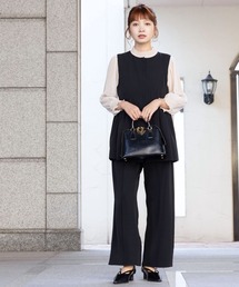 SweetMommy | ペプラムジレ×センタープレスワイドパンツ セットアップ　【マタニティ 産前産後】 [フォーマル 卒園 卒業](スーツセット)