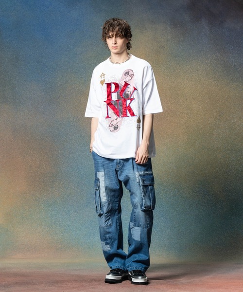 glamb(グラム)の「Punk Prayer T-Shirt / パンクプレイヤーTシャツ(Tシャツ/カットソー・メンズ・ホワイト/ブラック・S/M/L)」の4枚目の写真