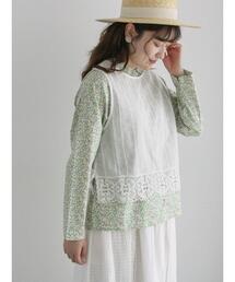 TSUHARU by Samansa Mos2 | チュール前後着裾レースベスト(ベスト)