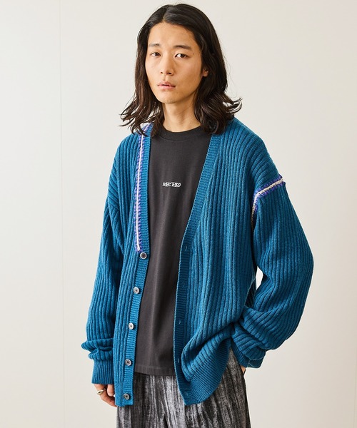 JUNRED(ジュンレッド)の「カラーステッチルーズカーディガン(カーディガン/ボレロ・メンズ・ブルー系その他4/ライトグレー/ブラック・S/L/M)」の13枚目の写真
